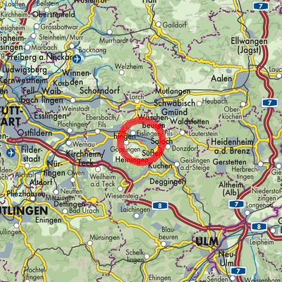 Landkarte Eislingen/Fils