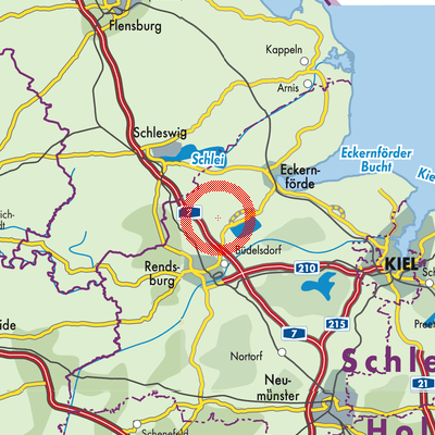 Landkarte Ahlefeld-Bistensee
