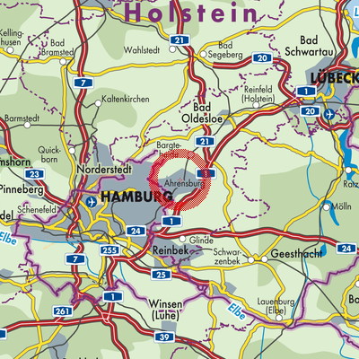 Landkarte Ahrensburg