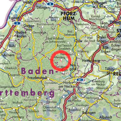 Landkarte Altensteig