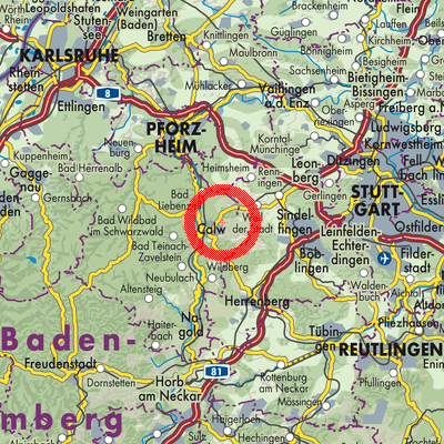 Landkarte Althengstett