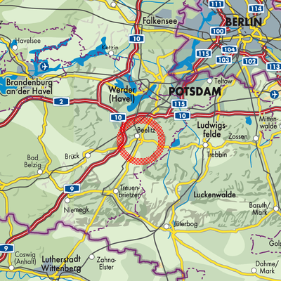 Landkarte Beelitz