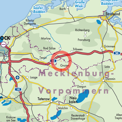 Landkarte Behren-Lübchin