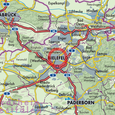 Landkarte Bielefeld