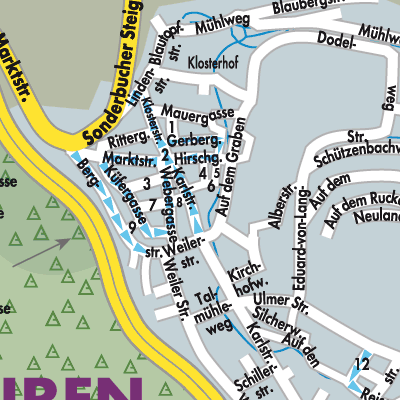 Stadtplan Blaubeuren