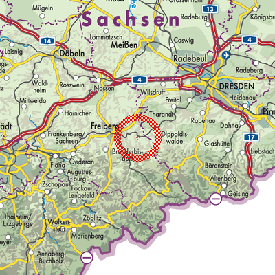 Landkarte Bobritzsch-Hilbersdorf