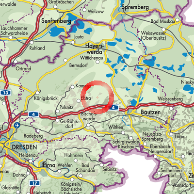 Landkarte Crostwitz - Chrósćicy