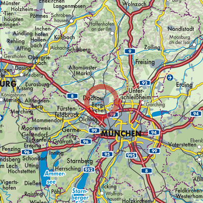 Landkarte Dachau