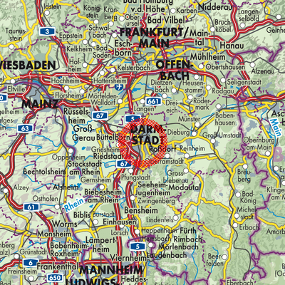 Landkarte Darmstadt