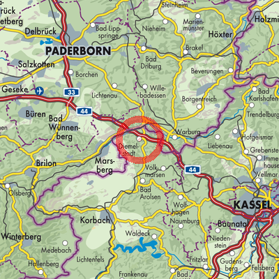 Landkarte Diemelstadt