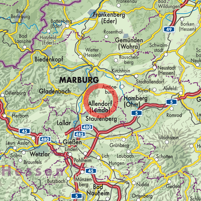 Landkarte Ebsdorfergrund