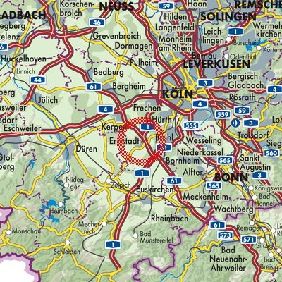 Landkarte Erftstadt