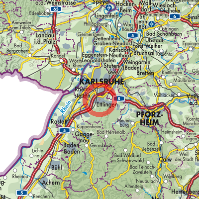 Landkarte Ettlingen
