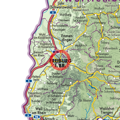 Landkarte Freiburg im Breisgau