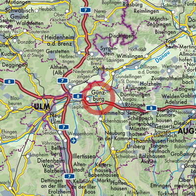 Landkarte Günzburg