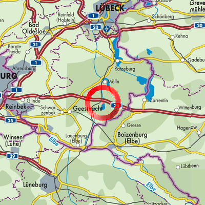 Landkarte Güster