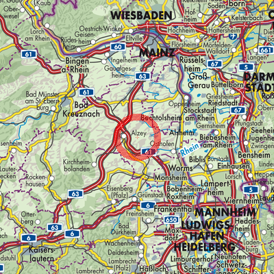 Landkarte Gau-Heppenheim