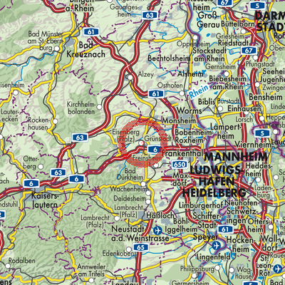 Landkarte Grünstadt