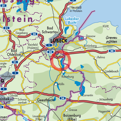 Landkarte Groß Sarau