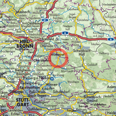 Landkarte Großerlach