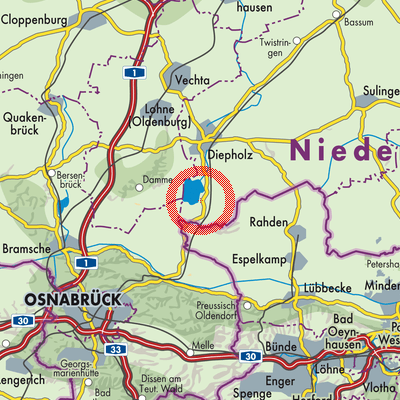 Landkarte Hüde