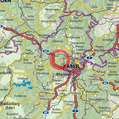 Landkarte Habichtswald