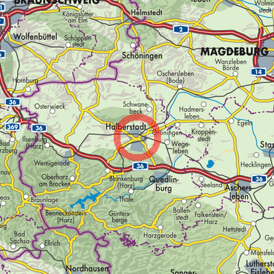 Landkarte Halberstadt