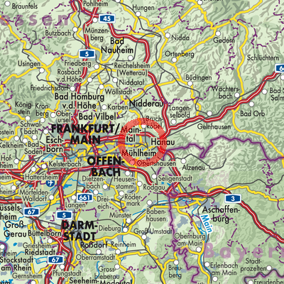 Landkarte Hanau