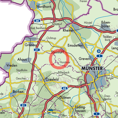 Landkarte Horstmar