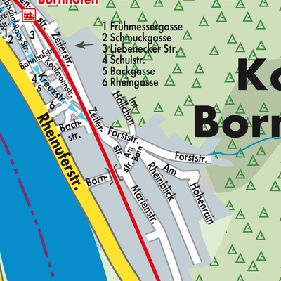 Stadtplan Kamp-Bornhofen