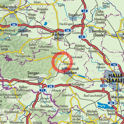 Landkarte Klostermansfeld