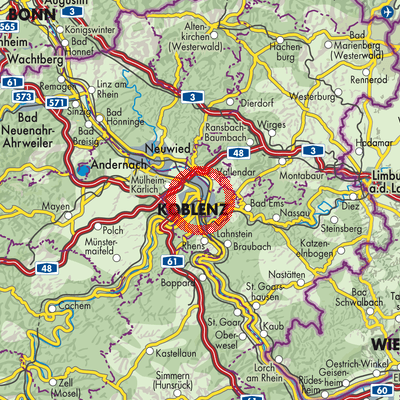 Landkarte Koblenz