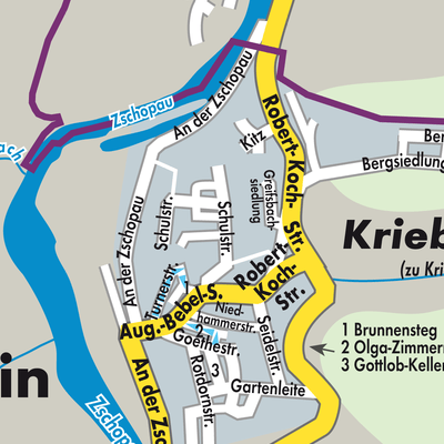 Stadtplan Kriebstein