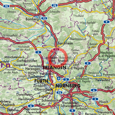 Landkarte Langensendelbach