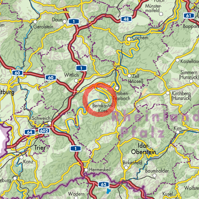 Landkarte Lieser
