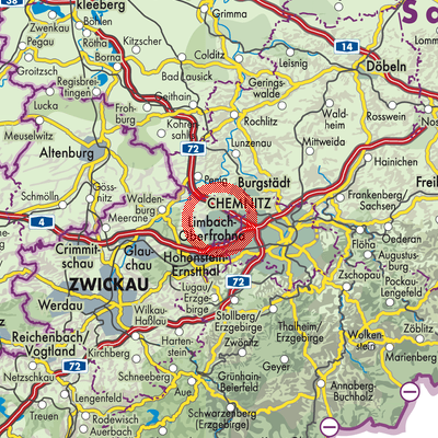 Landkarte Limbach-Oberfrohna