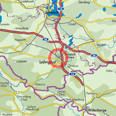 Landkarte Ludwigslust