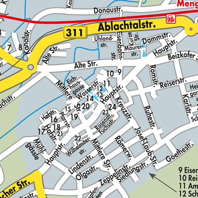 Stadtplan Mengen