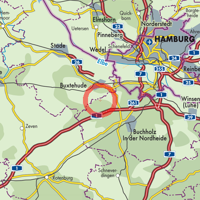 Landkarte Moisburg