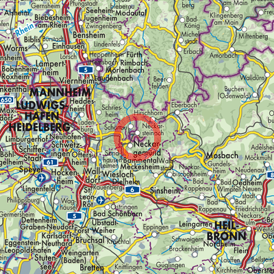 Landkarte Neckarsteinach