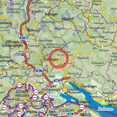 Landkarte Neuhausen ob Eck