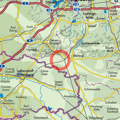Landkarte Niedergörsdorf