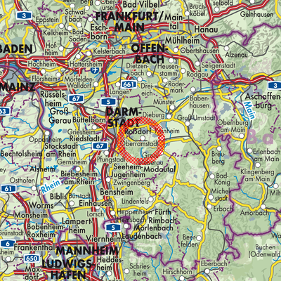 Landkarte Ober-Ramstadt