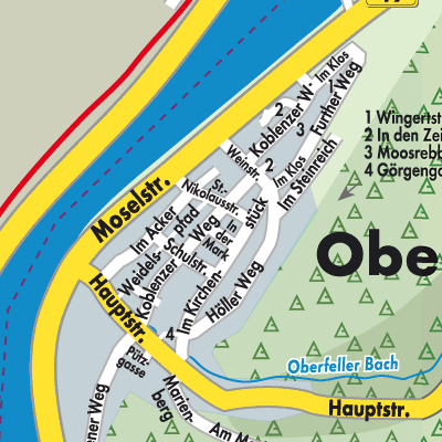Stadtplan Oberfell