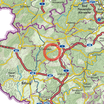 Landkarte Oberstadtfeld