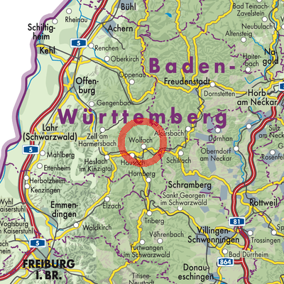 Landkarte Oberwolfach