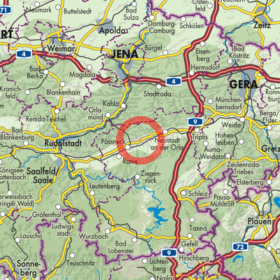 Landkarte Oppurg