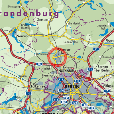 Landkarte Oranienburg