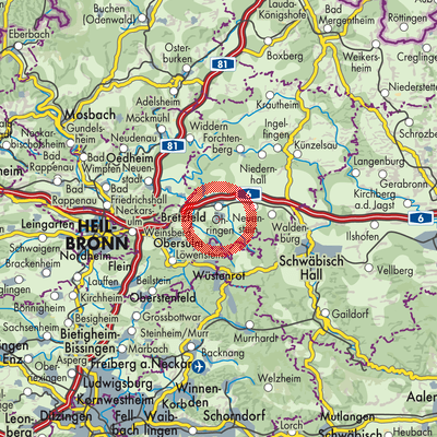 Landkarte Pfedelbach