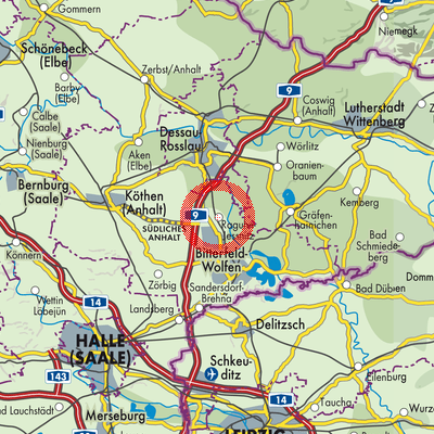 Landkarte Raguhn-Jeßnitz